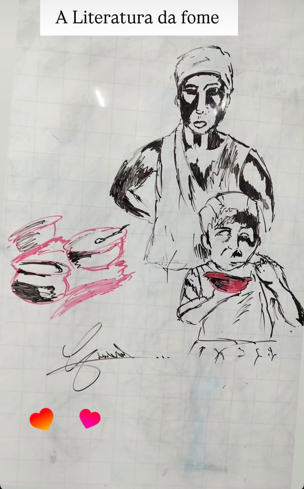 Produção estudantil intitulada A literatura da fome